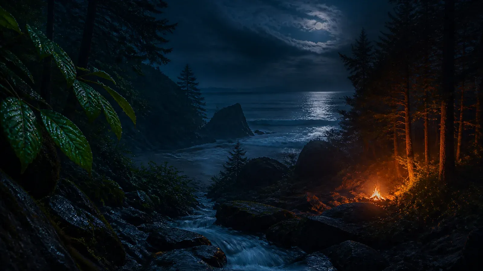 Atmospheric night scene illustrating Best Nature Sounds Apps in 2026: 6 Picks Compared