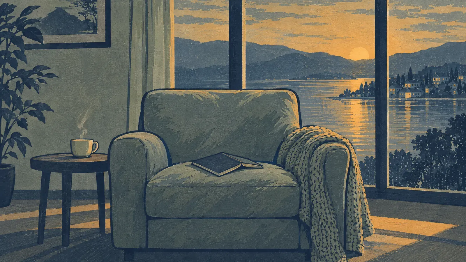 Atmospheric night scene illustrating Best Sounds for Reading