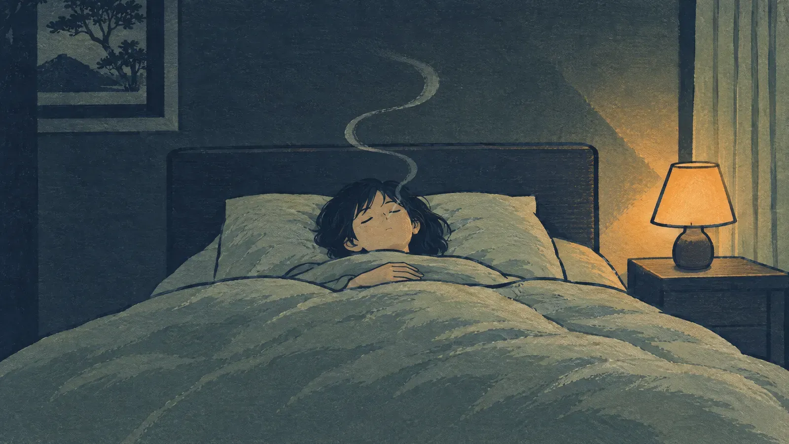 次のテーマのイラスト: 寝る前の呼吸法|4-7-8のやり方と注意点