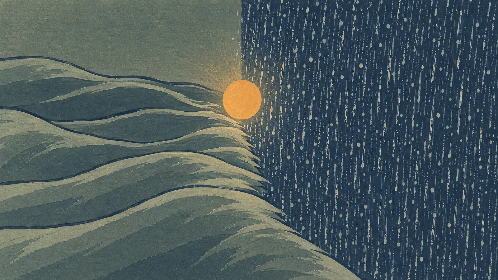 Atmospheric night scene illustrating Brown noise vs white noise: which one to use