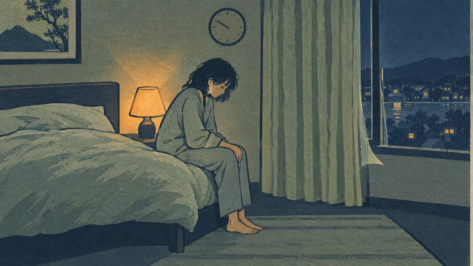 次のテーマのイラスト: うるさくても寝る方法|環境音の選び方と音量