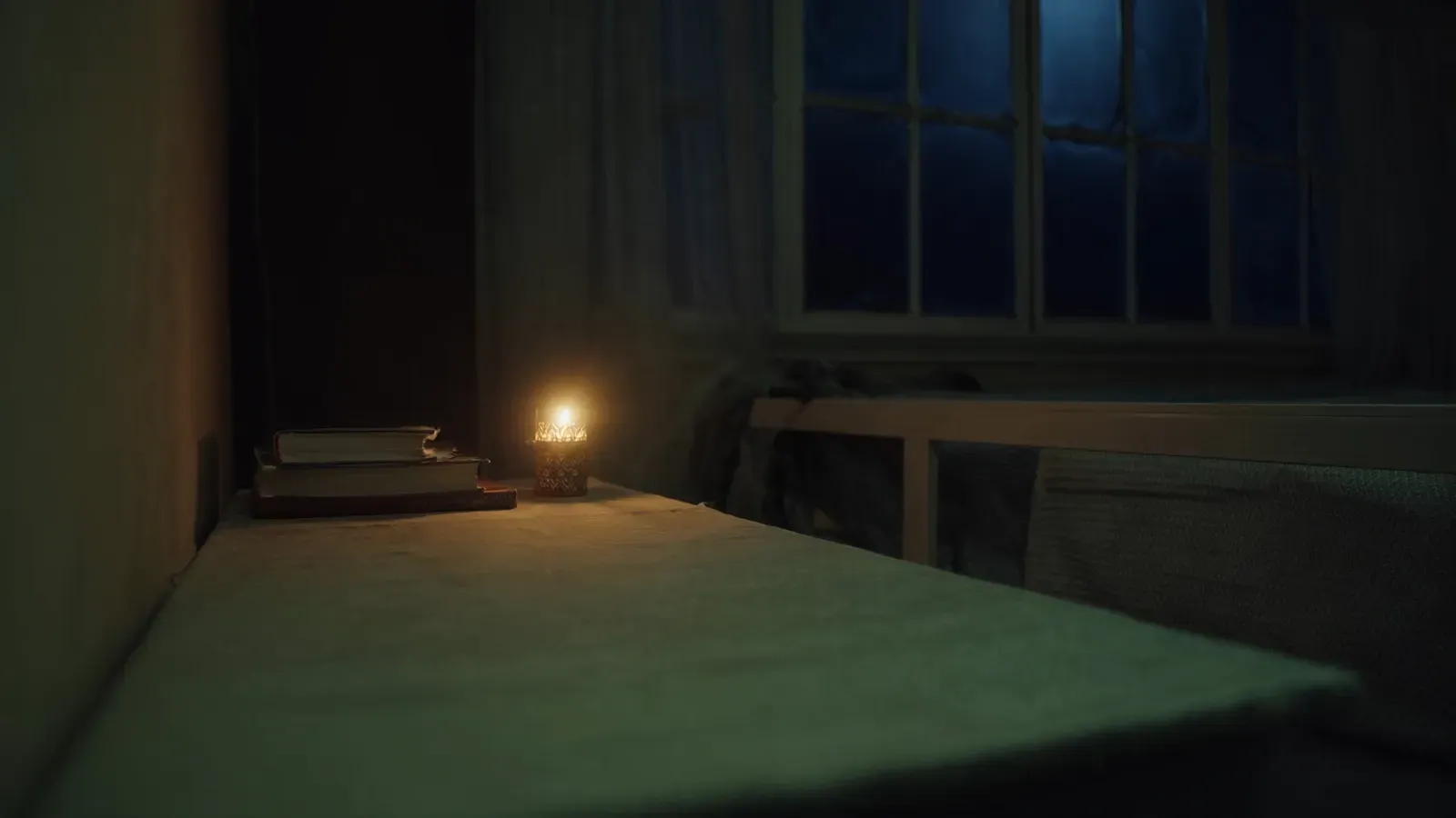 Atmospheric night scene illustrating How to Fall Asleep Faster with Ambient Sounds
