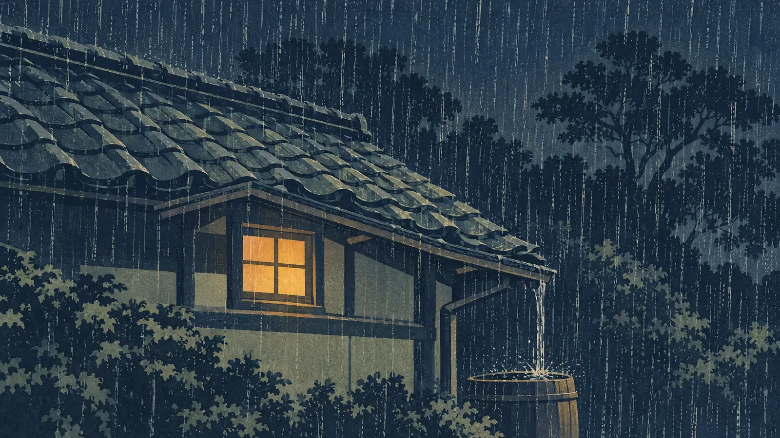 次のテーマのイラスト: 雨の音で眠れるのはなぜ?睡眠への効果と音量