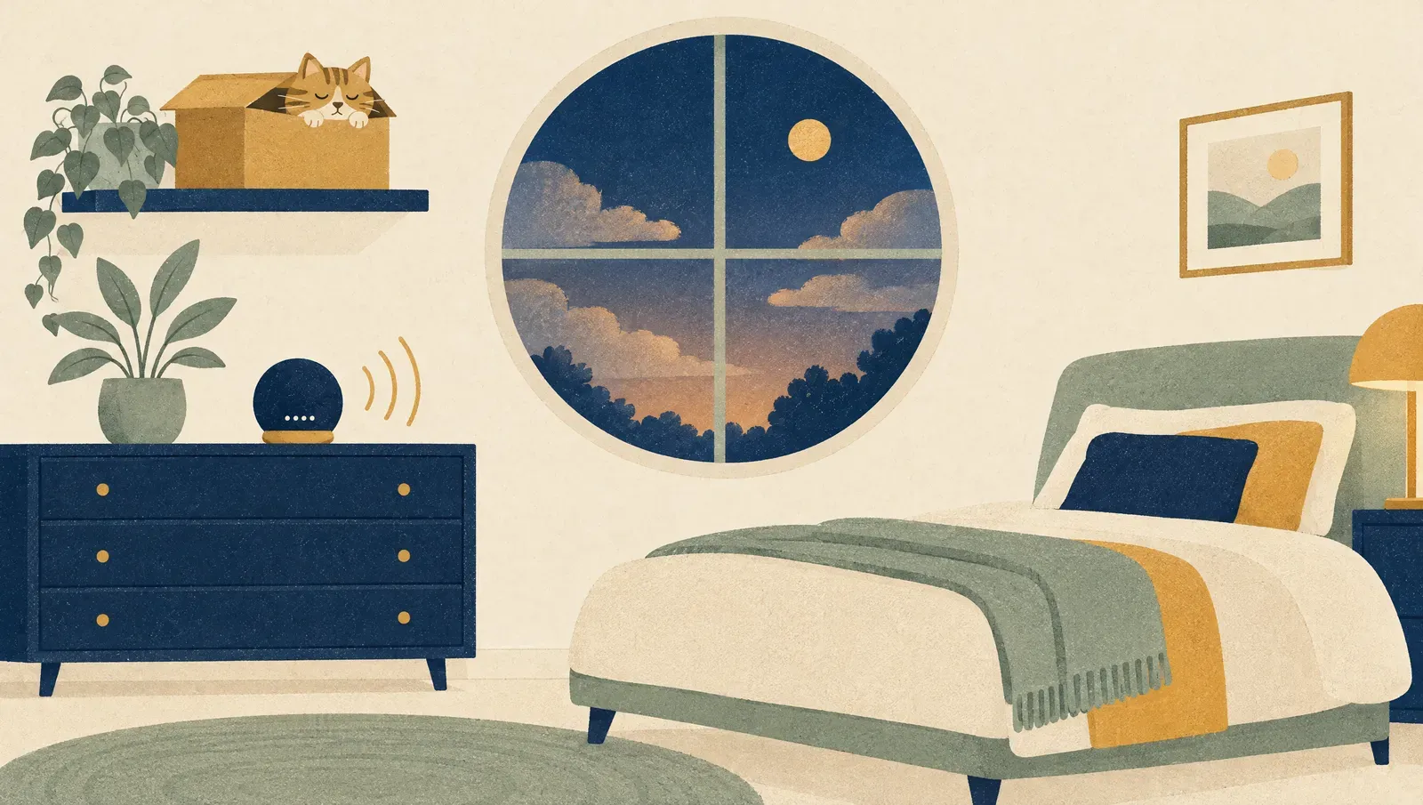 Atmospheric night scene illustrating White Noise for Cats: Does It Actually Help?